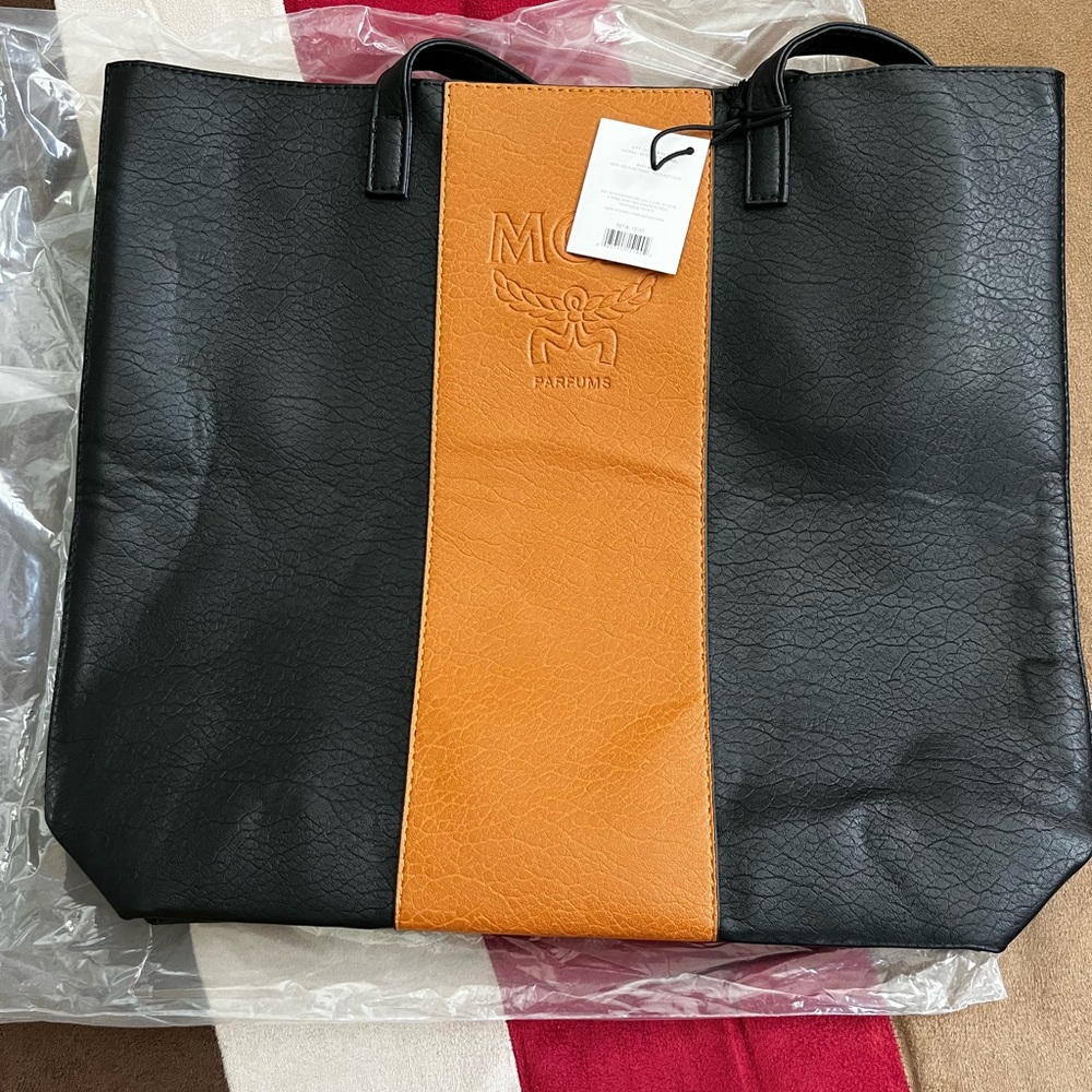 MCM GWP Black and Orange Tote Bag